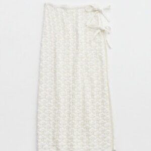 Aerie Scallop Crochet Sarong - Cream Sz Medium